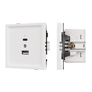 Механизм USB розетки SCT-TENDO-MUAC-PL-WH (5V, 3A, QC3) (Arlight, Белый)