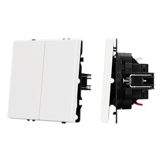 Механизм выключателя двухклавишный проходной SWT-NOBE-MKP2-SFPL-WH (230V, 10A) (Arlight, Белый кварц)