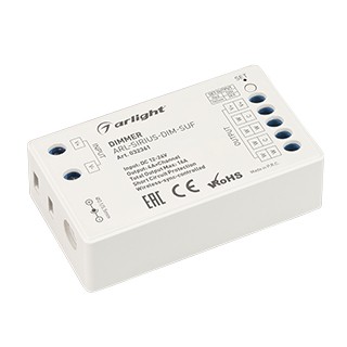Диммер ARL-SIRIUS-DIM-SUF (12-24V, 4x4A, 2.4G) (Arlight, IP20 Пластик, 3 года)