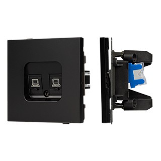 Механизм компьютерной розетки двойной SCT-TENDO-MPC2-PL-BK (RJ-45, CAT6) (Arlight, Черный)