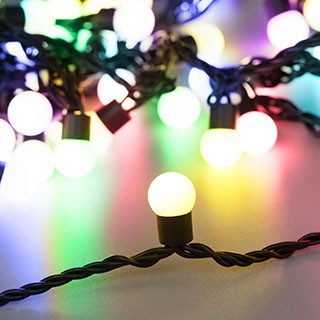Светодиодная гирлянда ARD-BALL-PRO-D17.5-10000-BLACK-100LED RGB (230V, 7W) (Ardecoled, IP65)