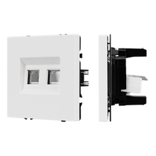Механизм сдвоенной телефонной розетки SCT-NOBE-MTL2-SFPL-WH (RJ-11, 4C) (Arlight, Белый кварц)