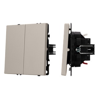 Механизм выключателя двухклавишный проходной SWT-NOBE-MKP2-SFPL-CA (230V, 10A) (Arlight, Кашемир)