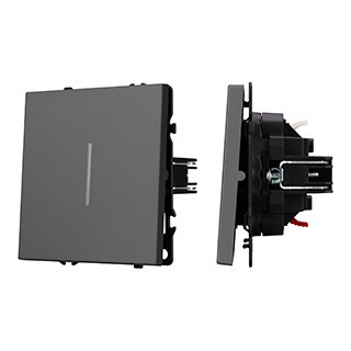 Механизм выключателя одноклавишный непроходной LED SWT-NOBE-MK01-SFPL-L-GR (230V, 10A) (Arlight, Серый базальт)