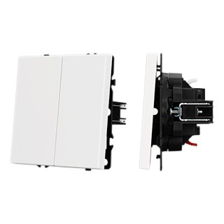 Механизм выключателя двухклавишный непроходной SWT-NOBE-MK02-SFPL-WH (230V, 10A) (Arlight, Белый кварц)