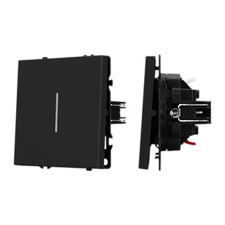 Механизм выключателя одноклавишный непроходной LED SWT-NOBE-MK01-SFPL-L-BK (230V, 10A) (Arlight, Черный оникс)