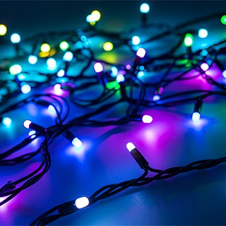 Светодиодная гирлянда ARD-STRING-PRO-10000-BLACK-100LED-MILK-LIVE RGB-DMX (24V, 10W) (Ardecoled, IP65)