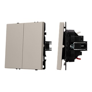 Механизм выключателя двухклавишный непроходной SWT-NOBE-MK02-SFPL-CA (230V, 10A) (Arlight, Кашемир)