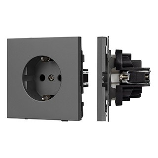 Механизм электрической розетки SCT-TENDO-MEU1-SFPL-GR (230V, 16A) (Arlight, Матовый графитовый)