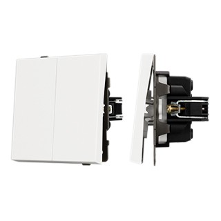 Механизм выключателя двухклавишный проходной SWT-TENDO-MKP2-SFPL-WH (230V, 10A) (Arlight, Матовый белый)