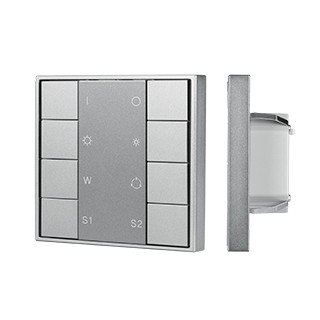 INTELLIGENT ARLIGHT Кнопочная панель DALI-201-23-1G-2SC-RGBW-DT8-IN Silver (BUS, Frame) (IARL, IP20 Металл, 3 года)