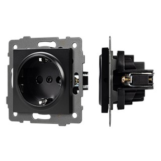 Механизм электрической розетки SCT-MEU1-PL-BK-V (250V, 16A) (Arlight, -)