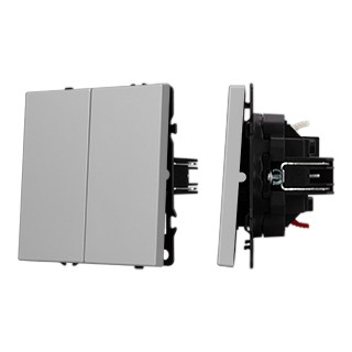 Механизм выключателя двухклавишный непроходной SWT-NOBE-MK02-SFPL-IS (230V, 10A) (Arlight, Никель)