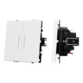 Механизм выключателя двухклавишный непроходной LED SWT-NOBE-MK02-SFPL-L-WH (230V, 10A) (Arlight, Белый кварц)