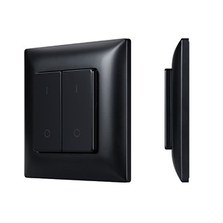 INTELLIGENT ARLIGHT Кнопочная панель SMART-RF-801-22-2G-DIM-SUF Black (3V, 2.4G) (IARL, IP20 Пластик, 5 лет)