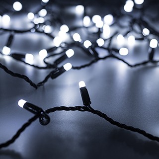 Светодиодная гирлянда ARD-STRING-CLASSIC-10000-BLACK-100LED-MILK-STD White (230V, 7W) (Ardecoled, IP65)