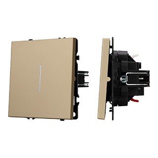 Механизм выключателя одноклавишный проходной LED SWT-NOBE-MKP1-SFPL-L-GD (230V, 10A) (Arlight, Золотой песок)