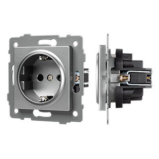 Механизм электрической розетки SCT-MEU1-PL-GR-V (250V, 16A) (Arlight, -)