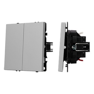 Механизм выключателя двухклавишный проходной SWT-NOBE-MKP2-SFPL-IS (230V, 10A) (Arlight, Никель)